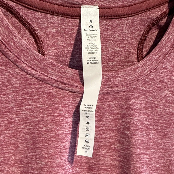 Lululemon Athletica Maroon Heathered Top - Picture 2 of 7